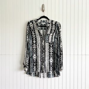 Parker Mixed Animal Print Silk Top